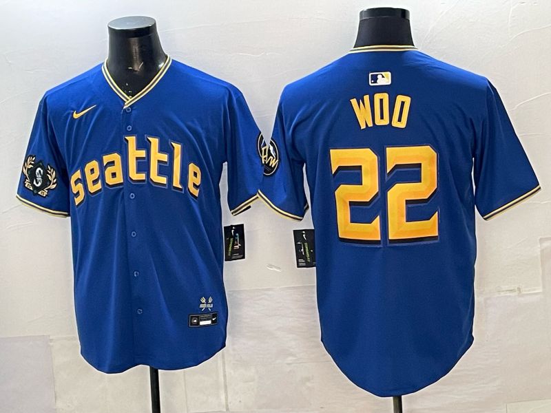 Men 2026 Seattle Mariners #22 Woo Blue City Edition Nike MLB Jersey 04->seattle mariners->MLB Jersey